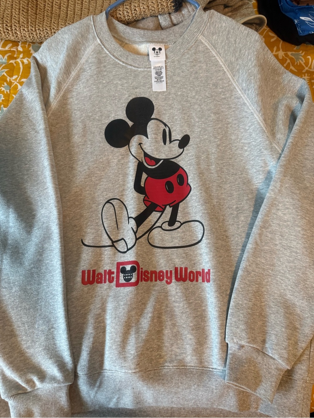 Disney Grey Sweatshirt with Classic Mickey in Red and Black